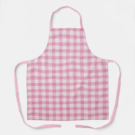 Baby Pink Gingham Pattern Schort