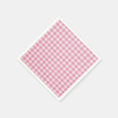 Baby Pink Gingham Pattern Servet (Hoek)