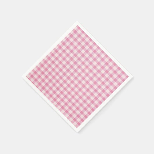 Baby Pink Gingham Pattern Servet (Hoek)