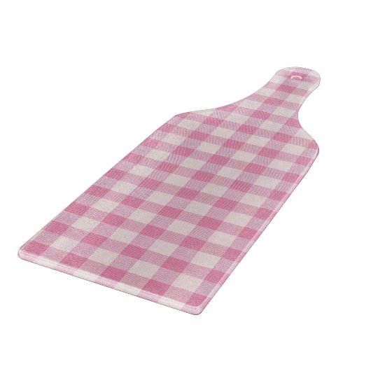 Baby Pink Gingham Pattern Snijplank (Hoek)