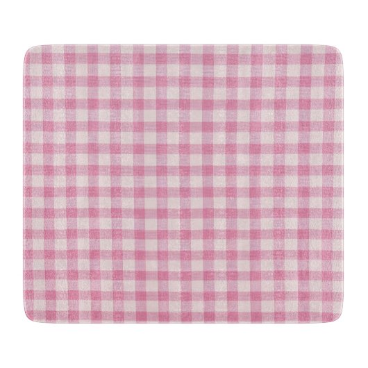 Baby Pink Gingham Pattern Snijplank (Voorkant)