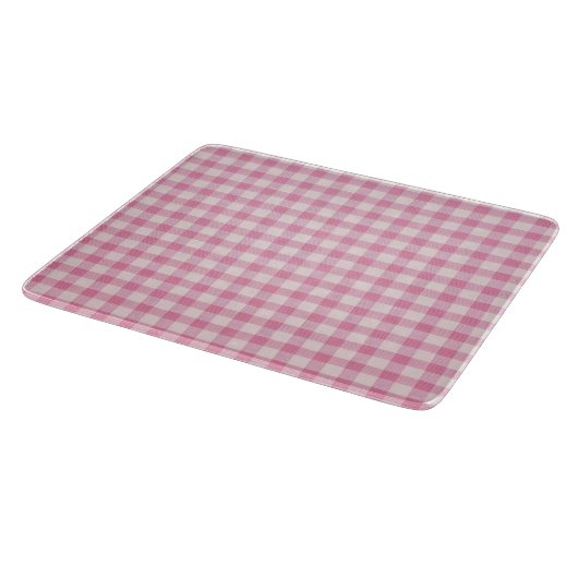 Baby Pink Gingham Pattern Snijplank (Hoek)