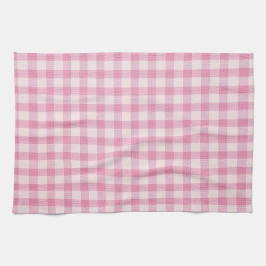 Baby Pink Gingham Pattern Theedoek (Horizontaal)