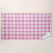 Baby Pink Gingham Strandlaken (Voorkant)
