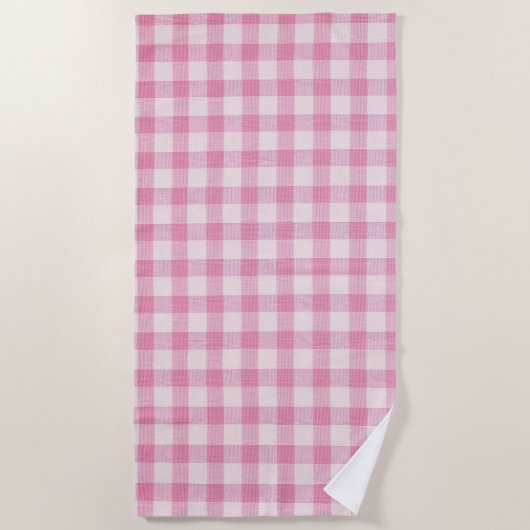 Baby Pink Gingham Strandlaken (Voorkant)