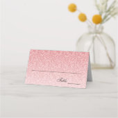 Baby Pink Glam Glitter Place Card Plaatskaartje (Voorkant)