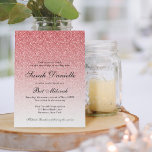 Baby Pink Glitter Glam Bat Mitzvah Kaart<br><div class="desc">Deze mooie uitnodiging is voorzien van een glitterpatroon en uw aangepaste tekst. Gebruik het sjabloon formulier om uw gegevens toe te voegen.</div>