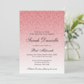 Baby Pink Glitter Glam Bat Mitzvah Kaart (Staand voorkant)