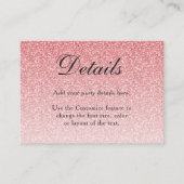 Baby Pink Glitter Glam Behuizing Kaart (Voorkant)