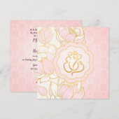 Baby Pink Gold Ganesh Indiase huwelijksuitnodiging Kaart (Voorkant / Achterkant)
