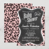 Baby Pink Leopard Animal Print; Krijtbord Kaart (Voorkant / Achterkant)