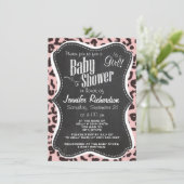 Baby Pink Leopard Animal Print; Krijtbord Kaart (Staand voorkant)