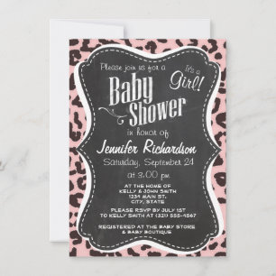 Baby Pink Leopard Animal Print; Krijtbord Kaart