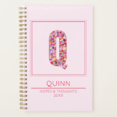 Baby Pink Monogrammed Name Letter Q Planner (Voorkant)
