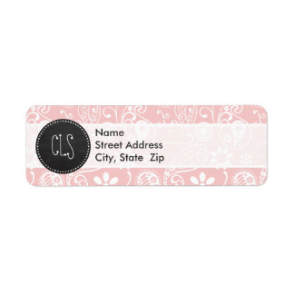 Baby Pink Paisley; krijtbord look Etiket