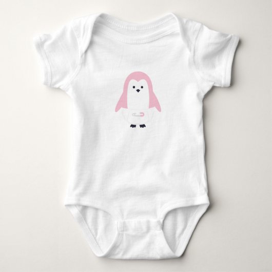 Baby Pink Penguin Baby Creeper Romper (Voorkant)