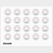 Baby Pink Penguin Baby shower Sticker (Vel)