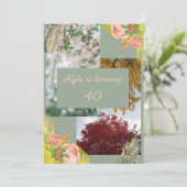 Baby Pink Proteas 40th Kaart (Staand voorkant)