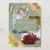 Baby Pink Proteas 40th Kaart (Voorkant / Achterkant)