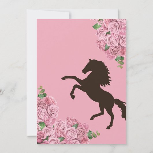 Baby Pink Rose Floral Western Charro Quinceañera Kaart (Achterkant)