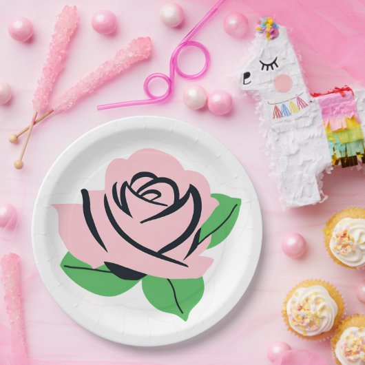 Baby Pink Rose Papieren Bordje (Feest)