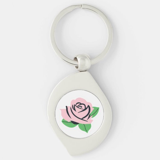 Baby Pink Rose Sleutelhanger (Voorkant)