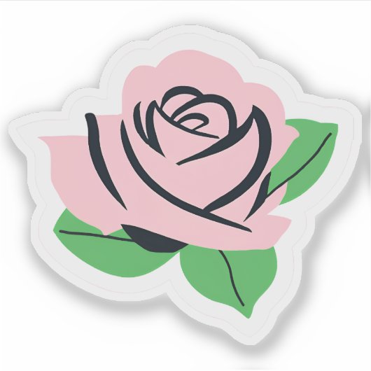 Baby Pink Rose Sticker (Voorkant)