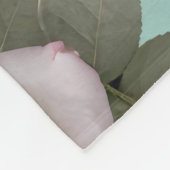 Baby Pink Roses With Sage Green Leaves Fleece Deken (Hoek)