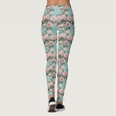Baby Pink Roses With Sage Green Leaves Leggings (Achterkant)