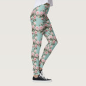 Baby Pink Roses With Sage Green Leaves Leggings (Rechts)