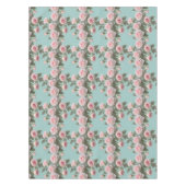 Baby Pink Roses With Sage Green Leaves Tafelkleed (Voorkant)