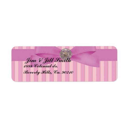 Baby Pink Stripes Elegance Return Etiket (Voorkant)
