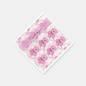 Baby Pink Teddy Bear Pattern Napkins Servetten (Hoek)