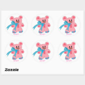 Baby Pink Teddy Bear Ronde Sticker (Vel)