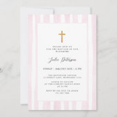 Baby Pink Watercolor Baptism  Kaart (Voorkant)