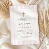 Baby Pink Watercolor Baptism  Kaart