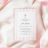 Baby Pink Watercolor Baptism  Kaart