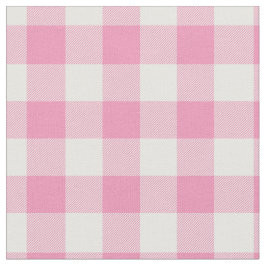 Baby Pink & White Gingham Plaid Stof