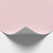 Baby Pink | White Stripe Wrapping Paper Cadeaupapier (Hoek)
