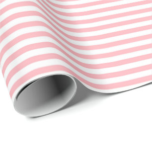 Baby Pink   White Stripe Wrapping Paper Cadeaupapier