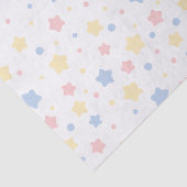 Baby Pink, Yellow, and Blue Stars on White Pattern Tissuepapier (Detail)