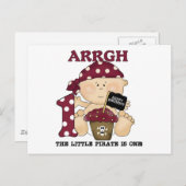 Baby Piraat 1e Verjaardag Tshirts en geschenken Briefkaart (Voorkant / Achterkant)