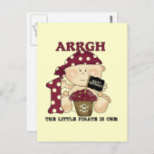 Baby Piraat 1e Verjaardag Tshirts en geschenken Briefkaart (Voorkant / Achterkant)