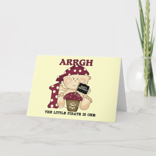 Baby Piraat 1e Verjaardag Tshirts en geschenken Kaart (Voorkant)