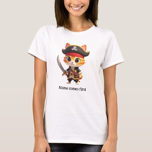 Baby Pirate Cat T-Shirt (Voorkant)