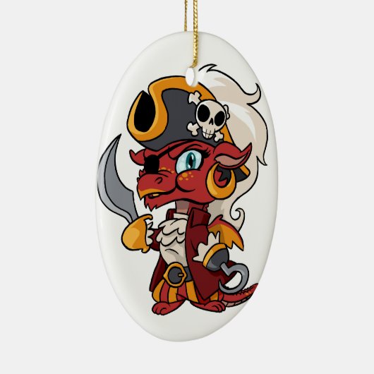 Baby Pirate Dragon Keramisch Ornament (Rechts)