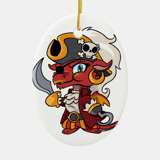Baby Pirate Dragon Keramisch Ornament (Voorkant)