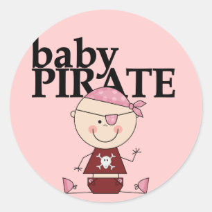 Baby Pirate - Girl Tshirts en Gifts Ronde Sticker