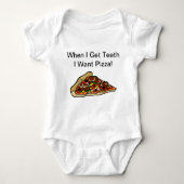 Baby Pizza Shirt - als ik Teth krijg wil ik Pizza (Voorkant)