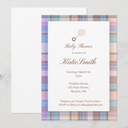 Baby Plaid Kaart (Voorkant / Achterkant)